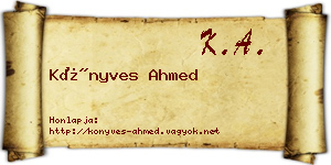 Könyves Ahmed névjegykártya